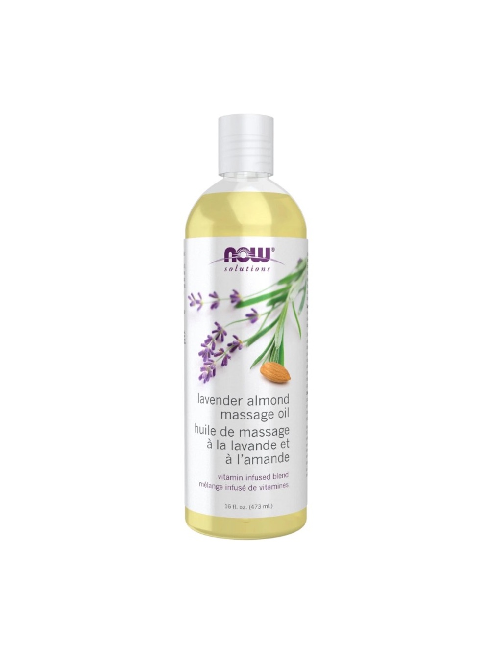 NOW Foods Solutions, Lavender Almond Massage Oil, 16 Ounce